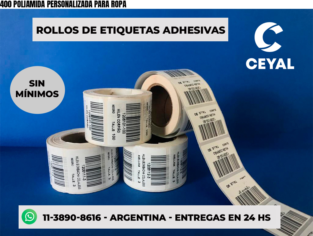 400 POLIAMIDA PERSONALIZADA PARA ROPA