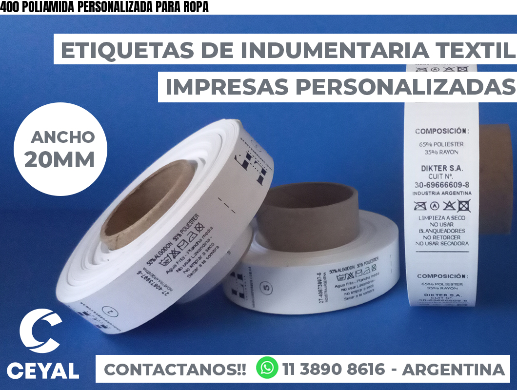 400 POLIAMIDA PERSONALIZADA PARA ROPA