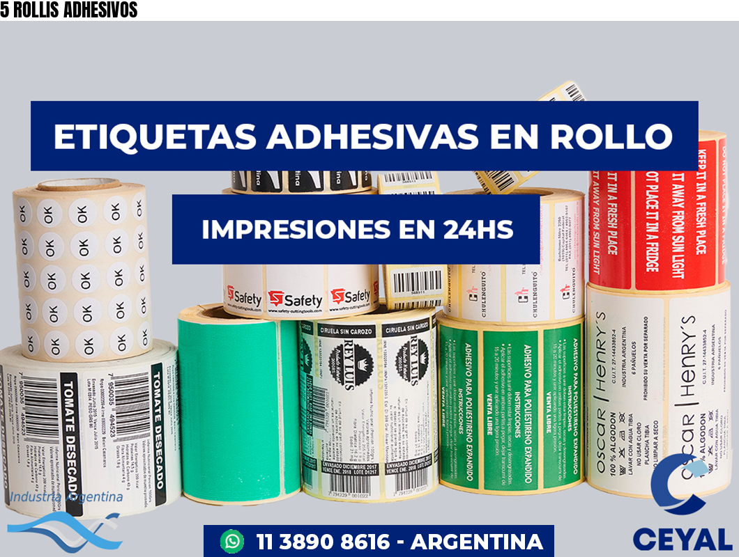 5 ROLLIS ADHESIVOS