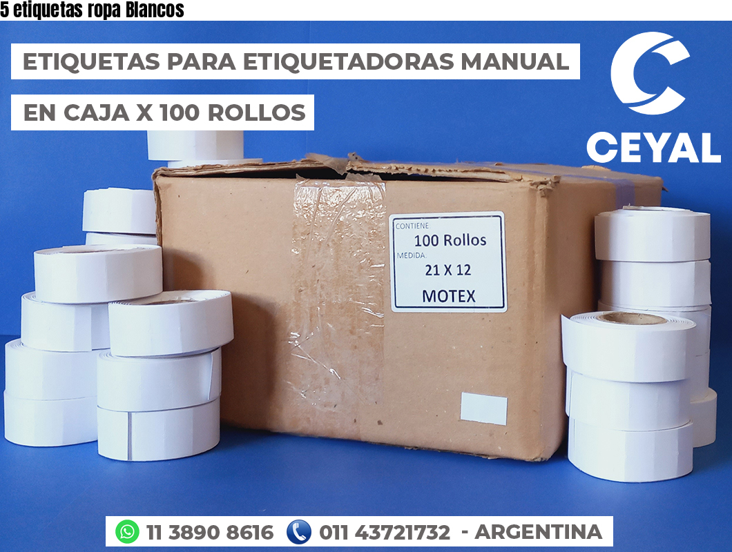 5 etiquetas ropa Blancos