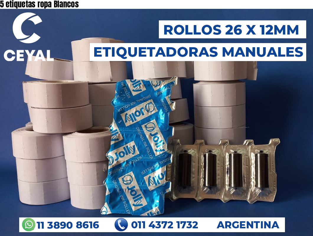 5 etiquetas ropa Blancos