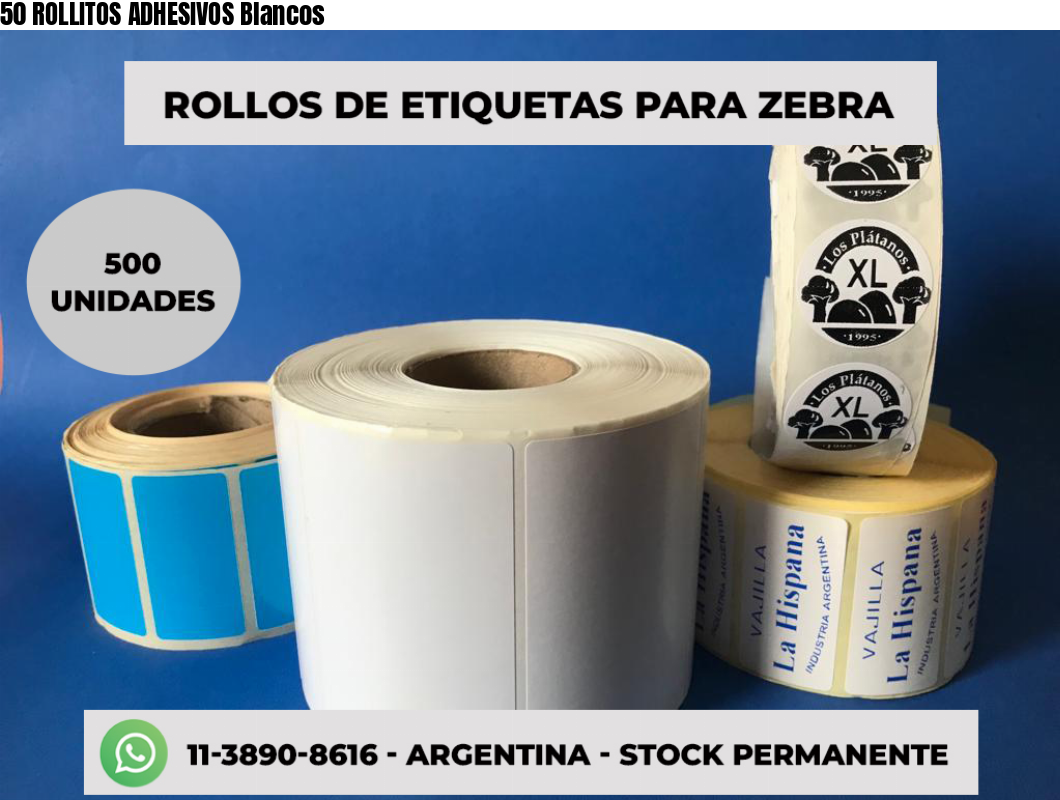 50 ROLLITOS ADHESIVOS Blancos