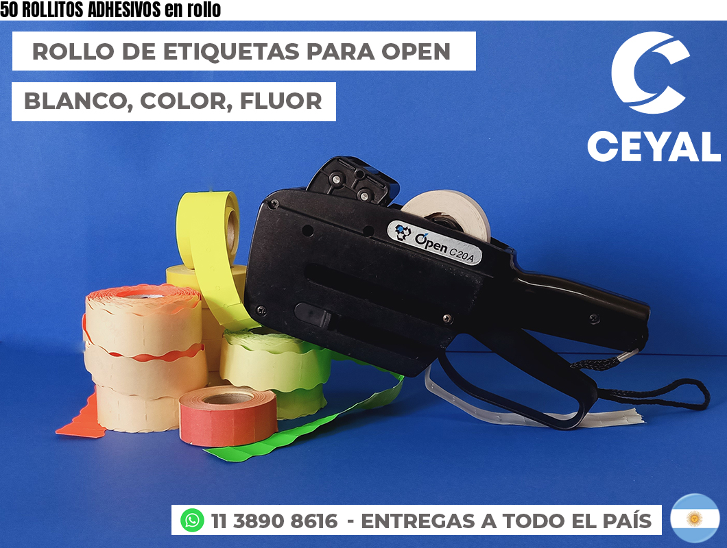 50 ROLLITOS ADHESIVOS en rollo