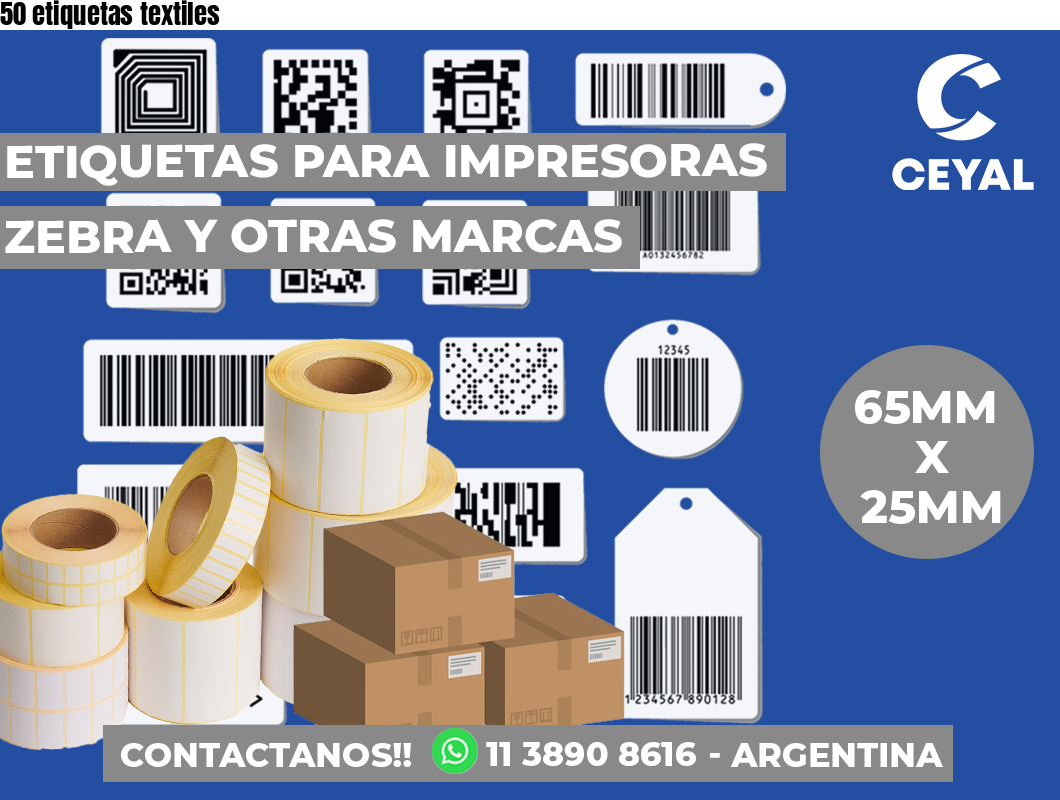 50 etiquetas textiles