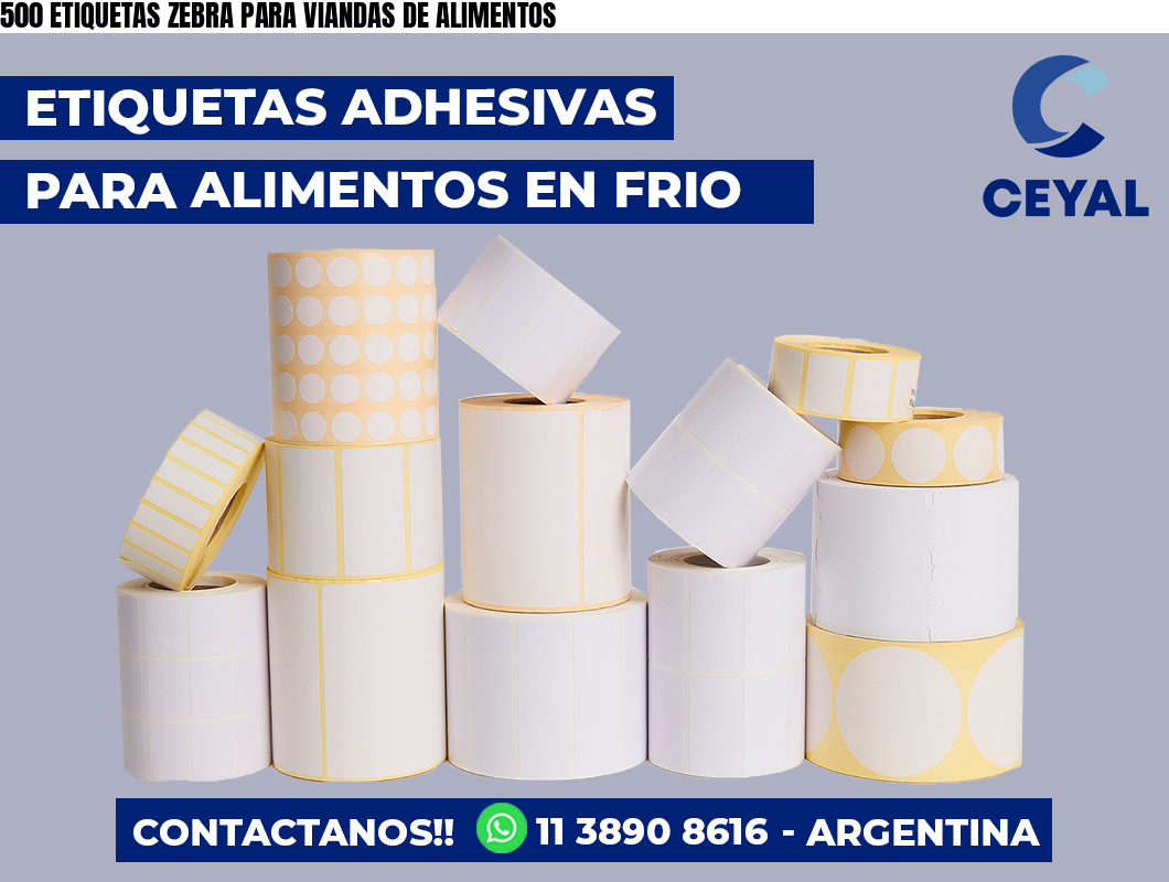 500 ETIQUETAS ZEBRA PARA VIANDAS DE ALIMENTOS