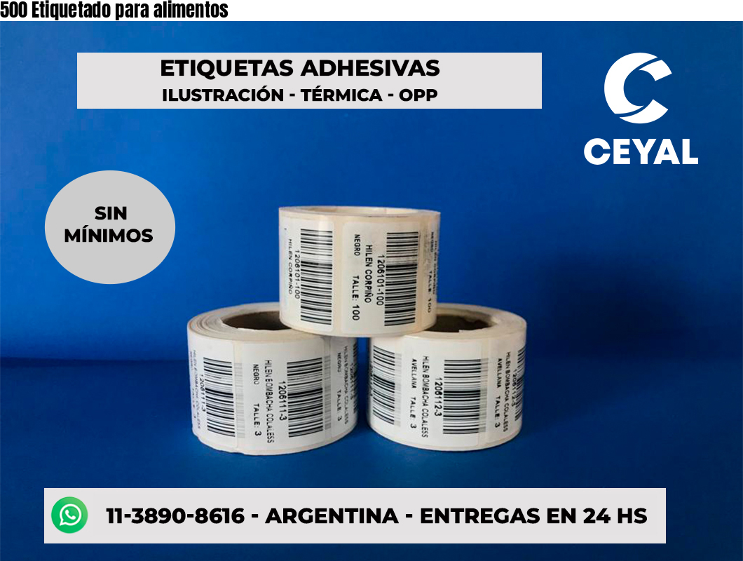 500 Etiquetado para alimentos