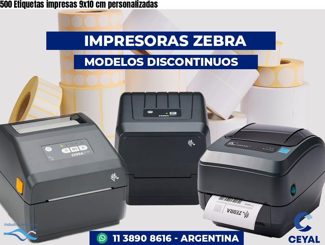 500 Etiquetas impresas 9x10 cm personalizadas