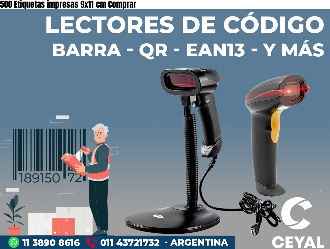 500 Etiquetas impresas 9x11 cm Comprar