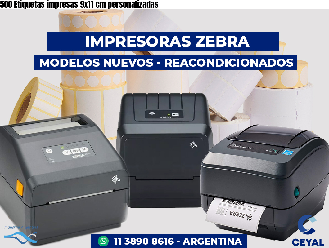 500 Etiquetas impresas 9x11 cm personalizadas