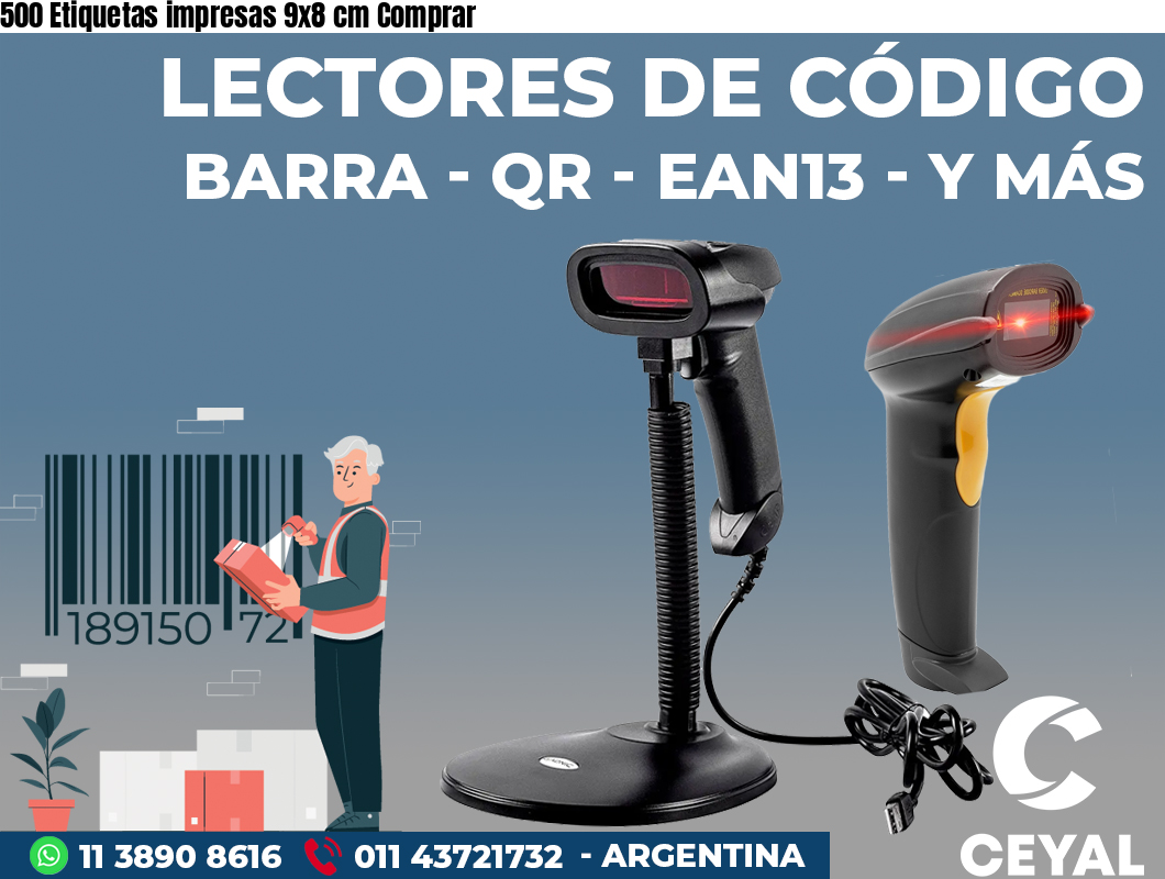500 Etiquetas impresas 9x8 cm Comprar