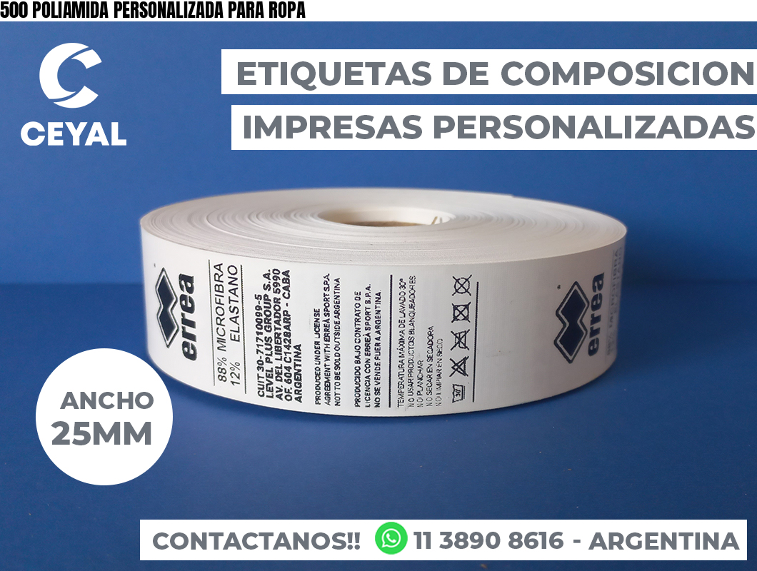 500 POLIAMIDA PERSONALIZADA PARA ROPA