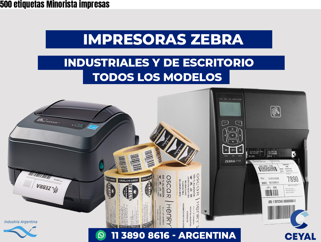 500 etiquetas Minorista impresas