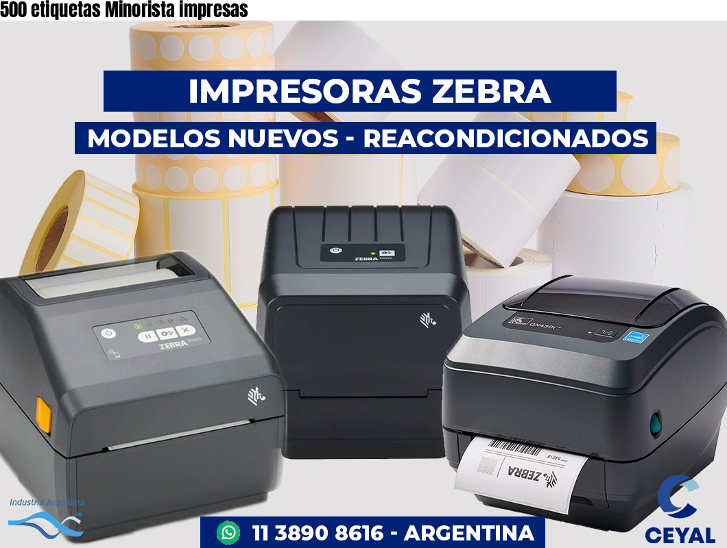 500 etiquetas Minorista impresas