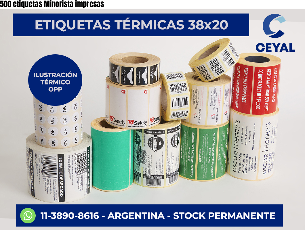 500 etiquetas Minorista impresas