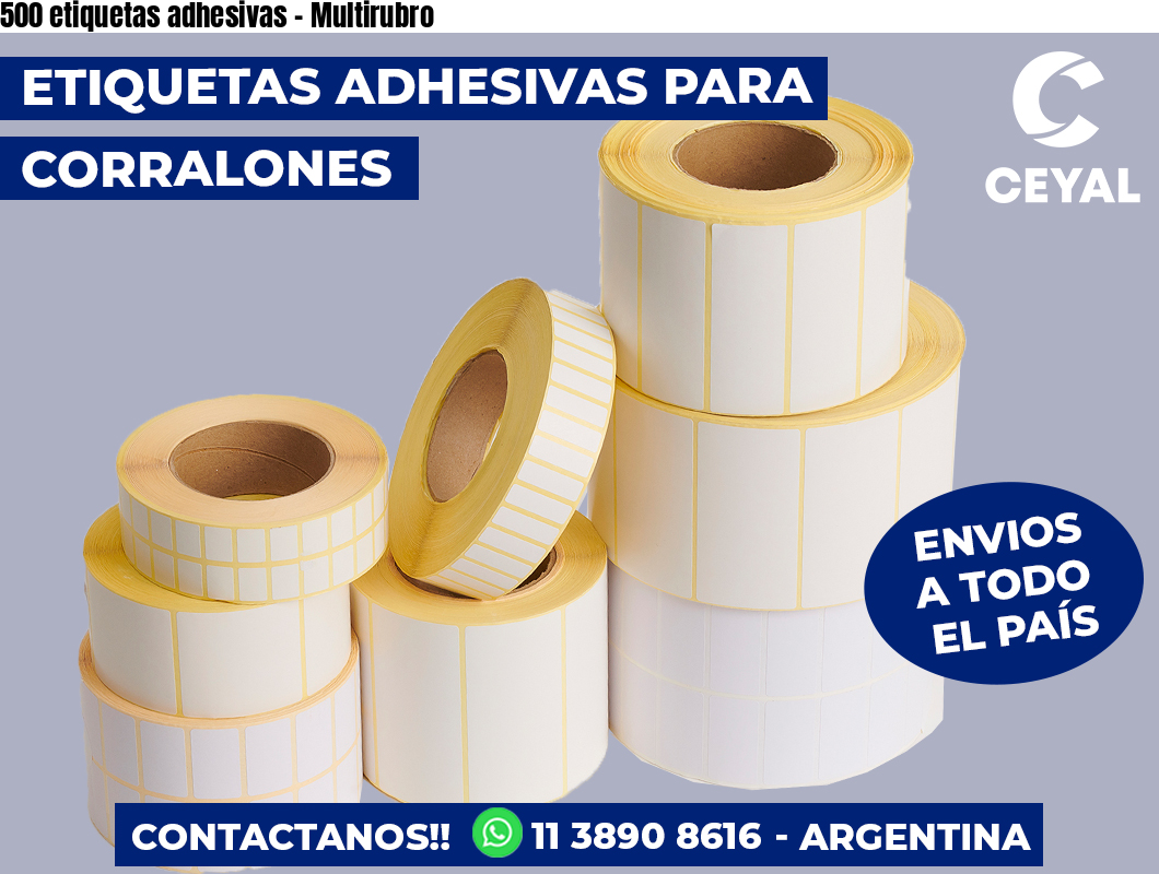500 etiquetas adhesivas – Multirubro