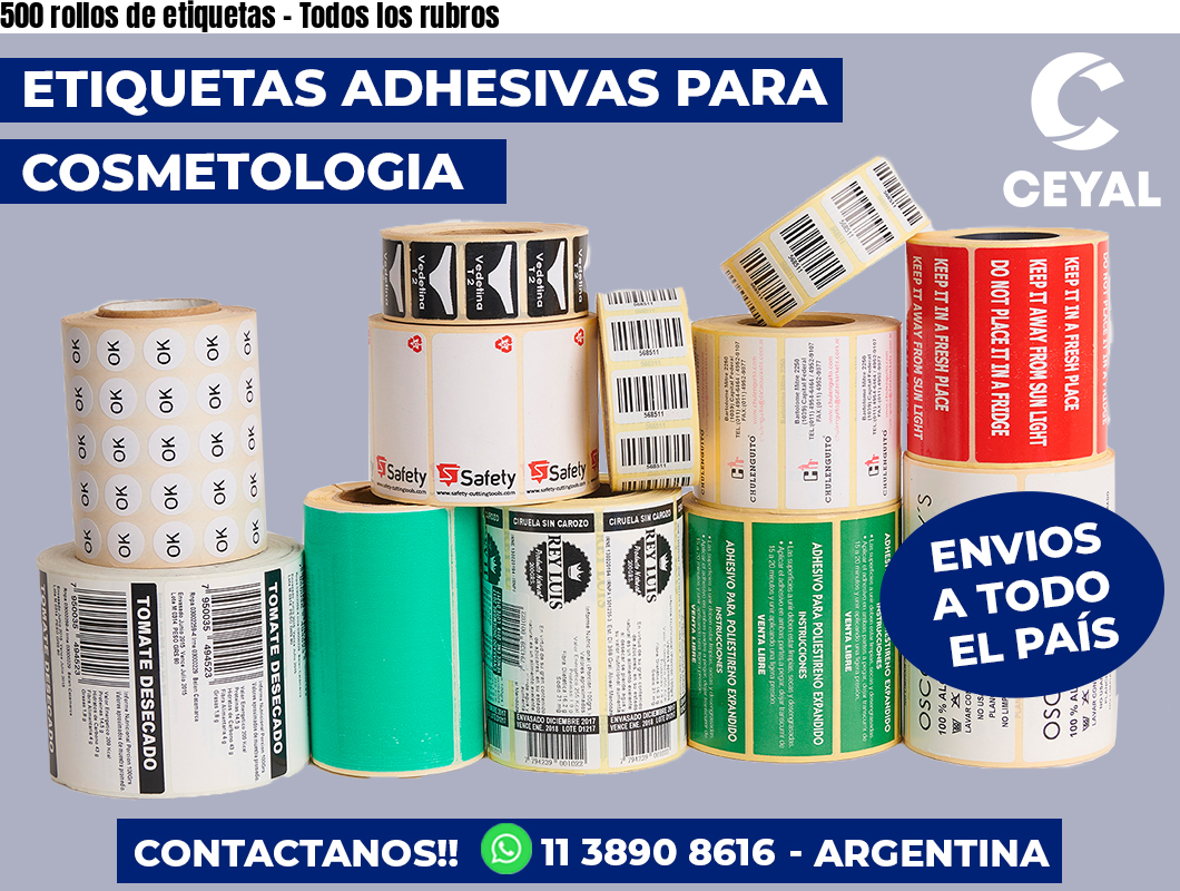 500 rollos de etiquetas - Todos los rubros
