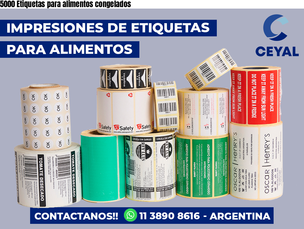 5000 Etiquetas para alimentos congelados