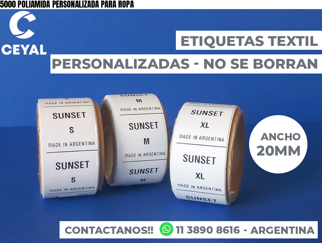 5000 POLIAMIDA PERSONALIZADA PARA ROPA