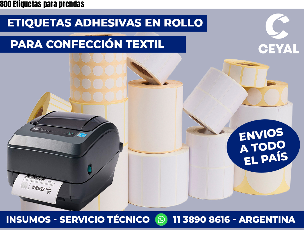 800 Etiquetas para prendas