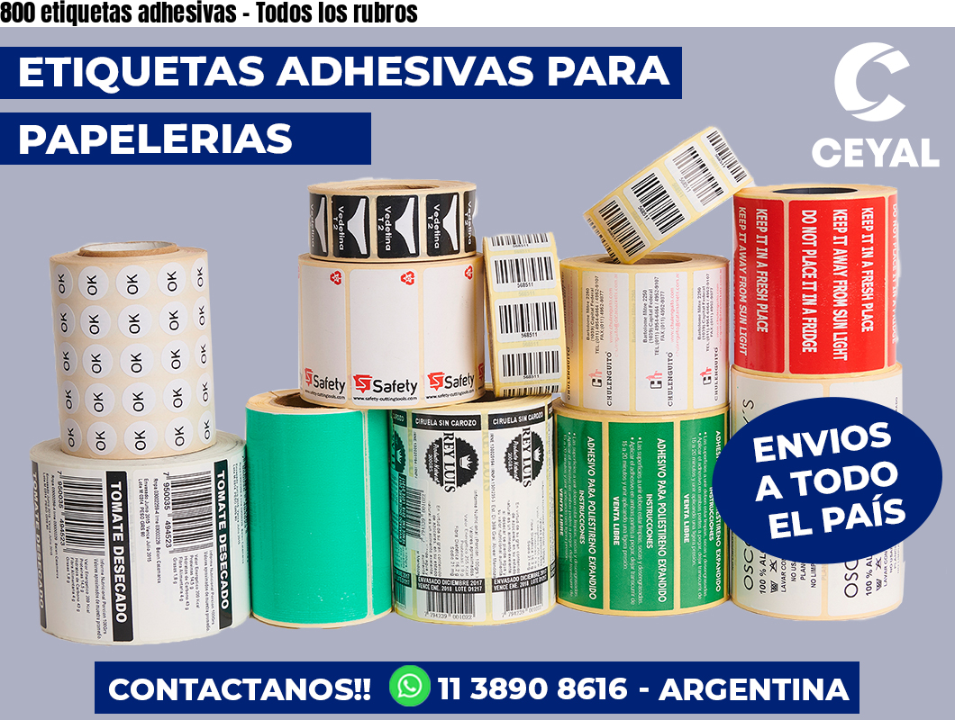 800 etiquetas adhesivas – Todos los rubros