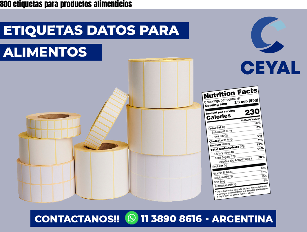 800 etiquetas para productos alimenticios