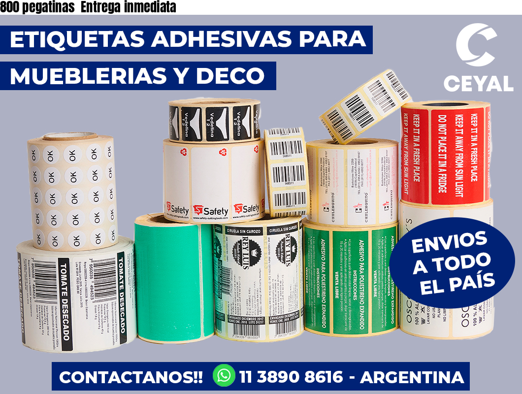 800 pegatinas Entrega inmediata