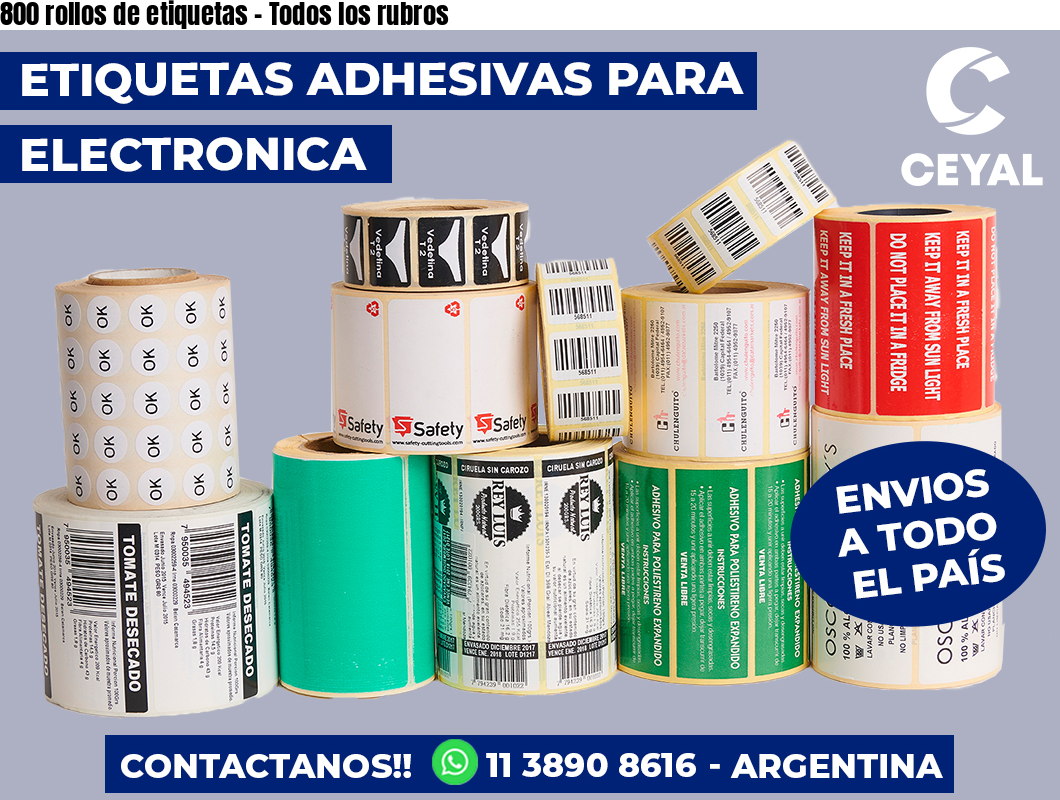 800 rollos de etiquetas – Todos los rubros