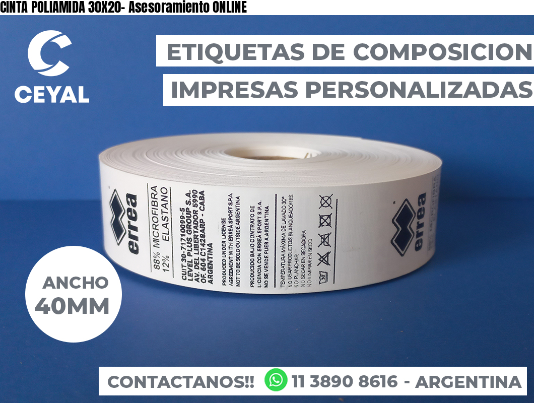 CINTA POLIAMIDA 30X20- Asesoramiento ONLINE