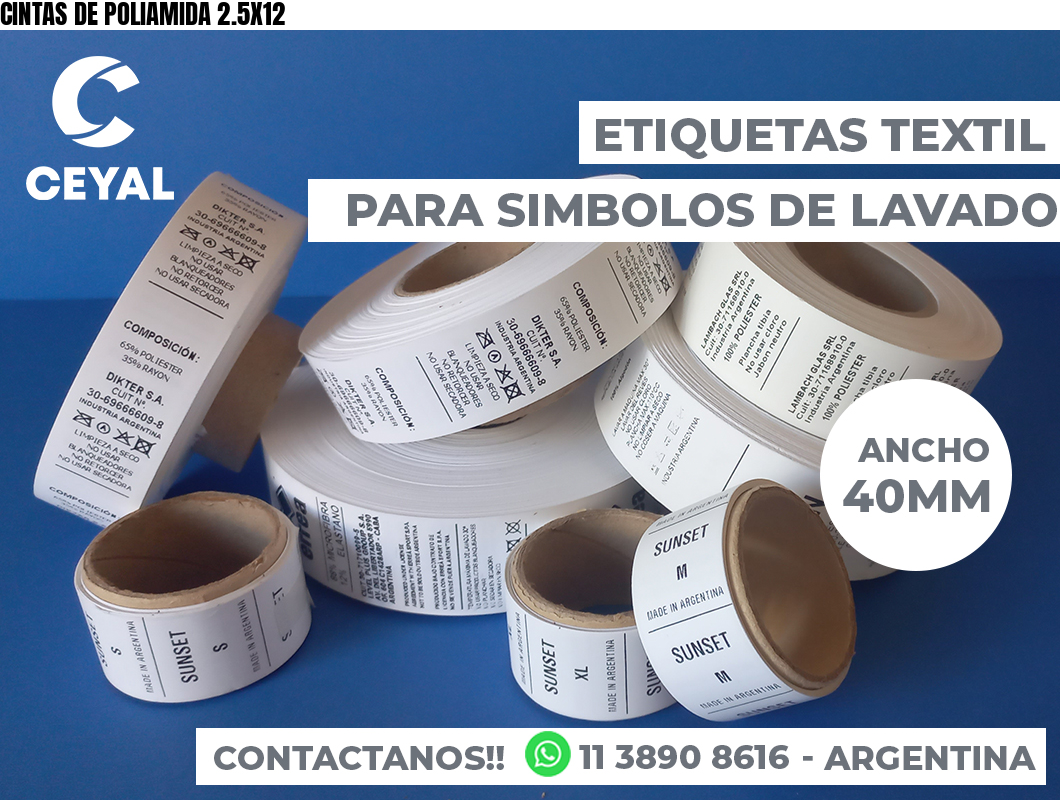 CINTAS DE POLIAMIDA 2.5X12