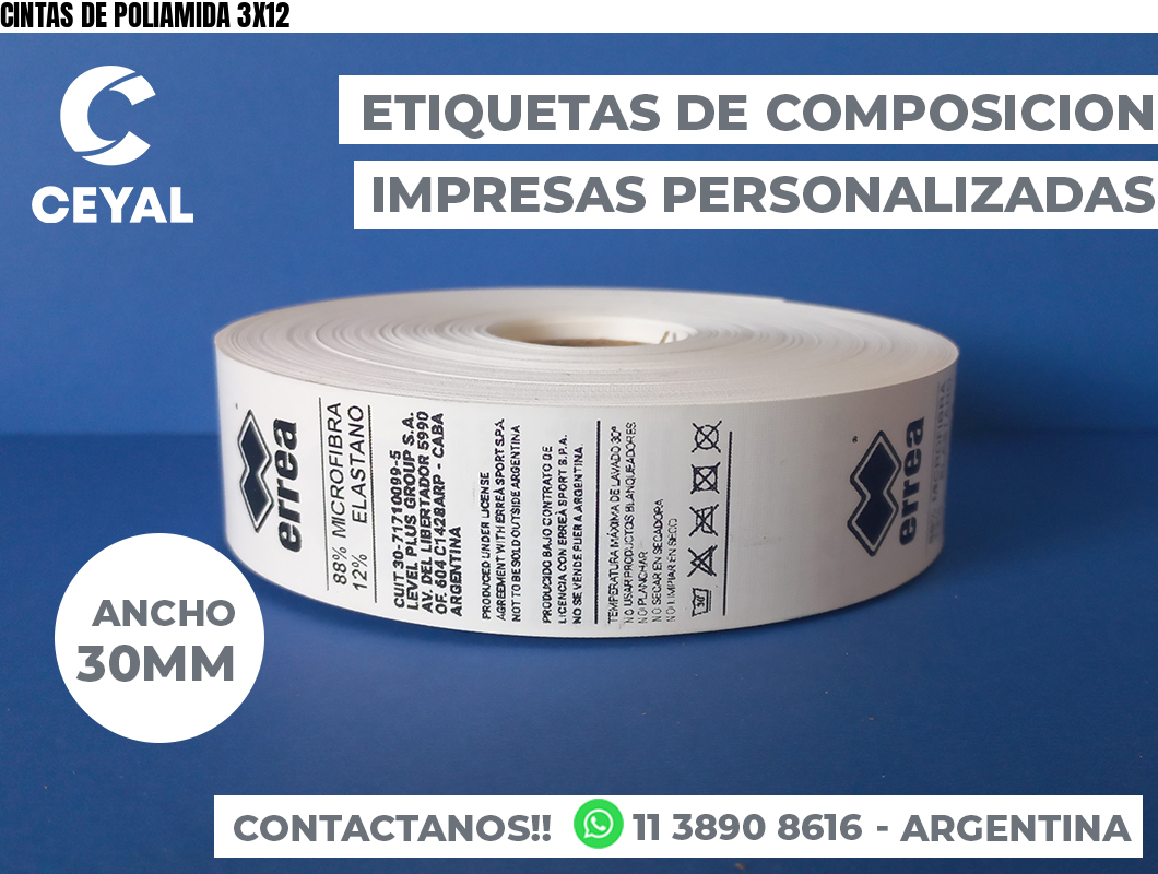 CINTAS DE POLIAMIDA 3X12