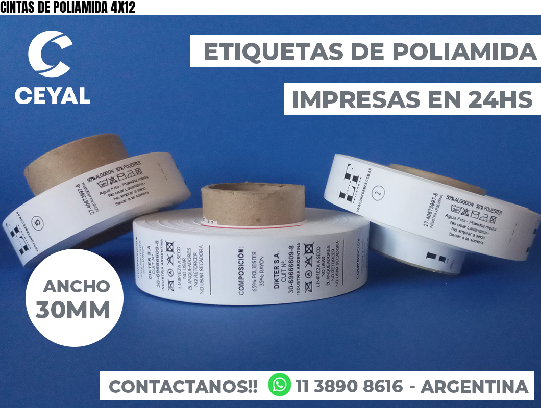 CINTAS DE POLIAMIDA 4X12