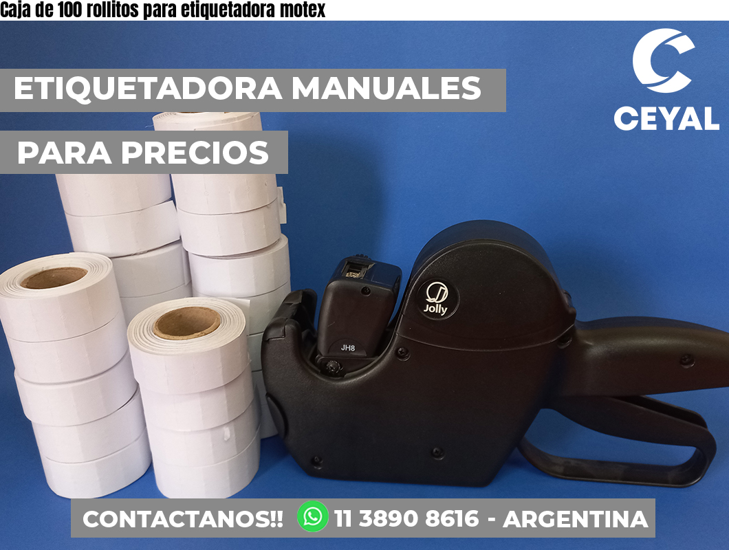Caja de 100 rollitos para etiquetadora motex