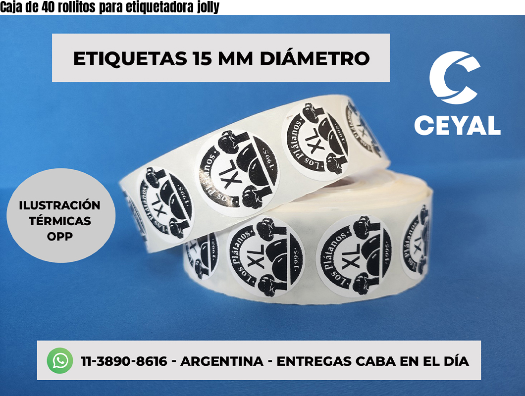 Caja de 40 rollitos para etiquetadora jolly