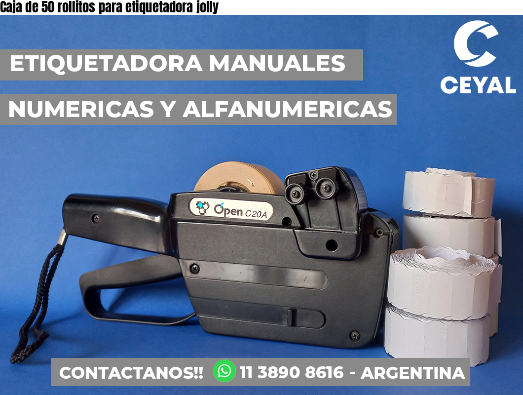 Caja de 50 rollitos para etiquetadora jolly