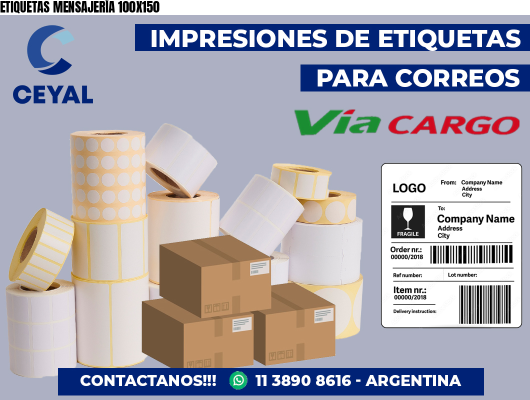 ETIQUETAS MENSAJERÍA 100X150
