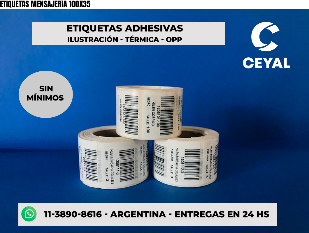 ETIQUETAS MENSAJERÍA 100X35