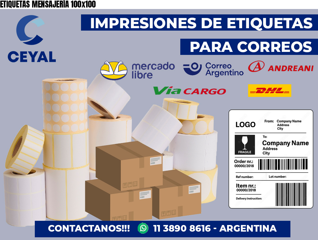 ETIQUETAS MENSAJERÍA 100×100