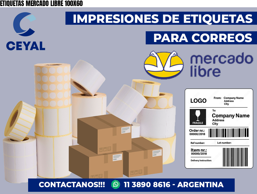 ETIQUETAS MERCADO LIBRE 100X60