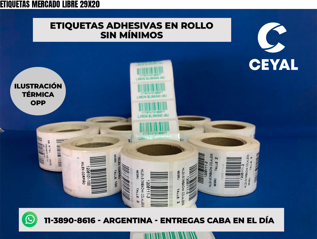 ETIQUETAS MERCADO LIBRE 29X20