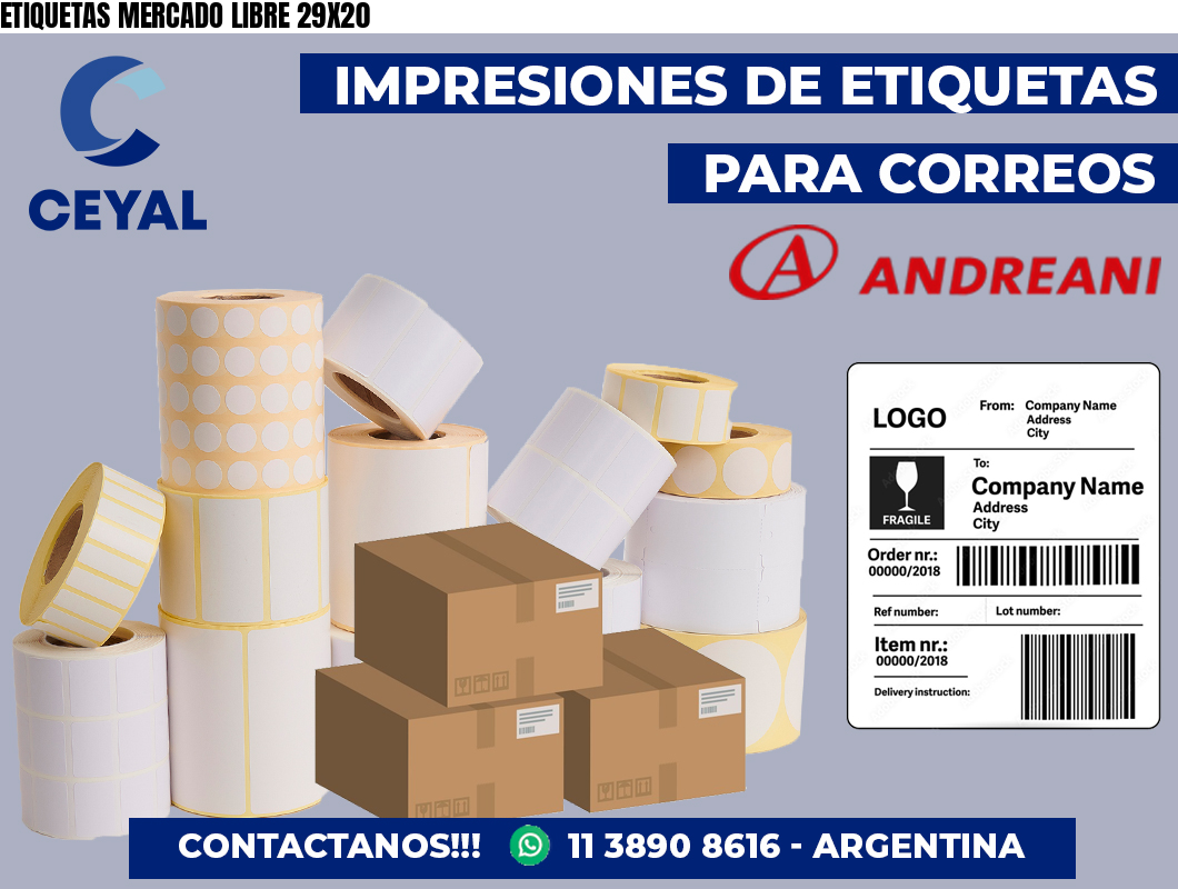 ETIQUETAS MERCADO LIBRE 29X20