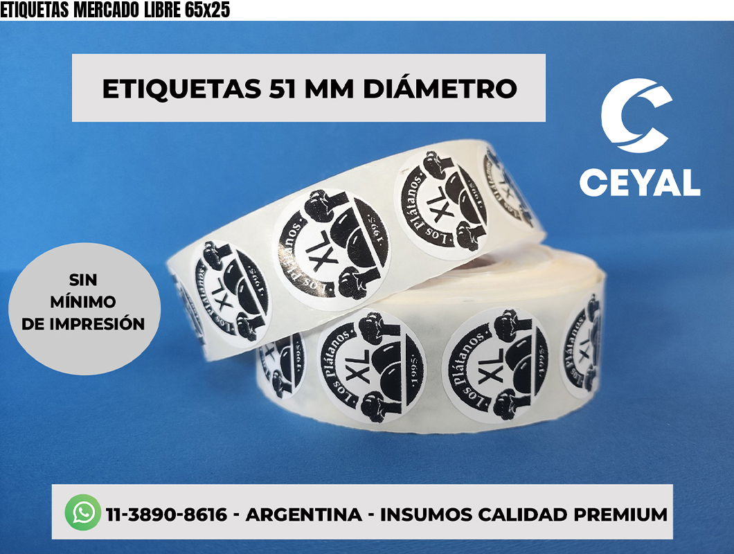 ETIQUETAS MERCADO LIBRE 65x25