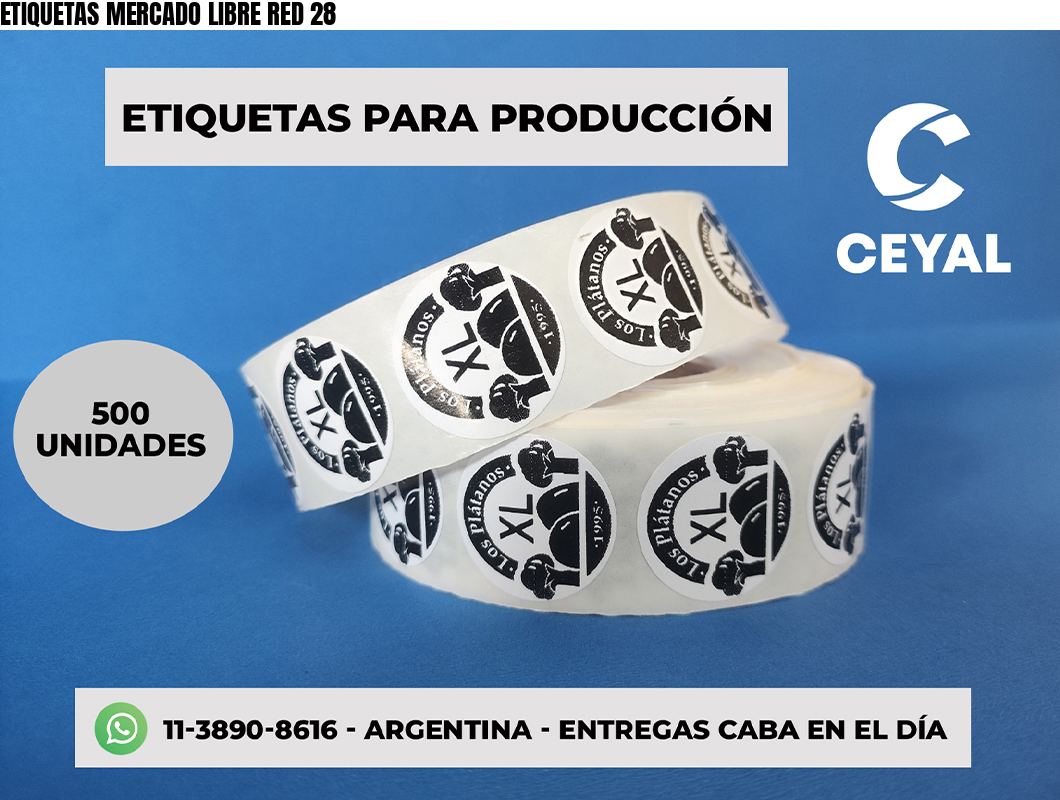 ETIQUETAS MERCADO LIBRE RED 28