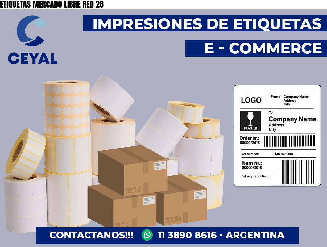 ETIQUETAS MERCADO LIBRE RED 28