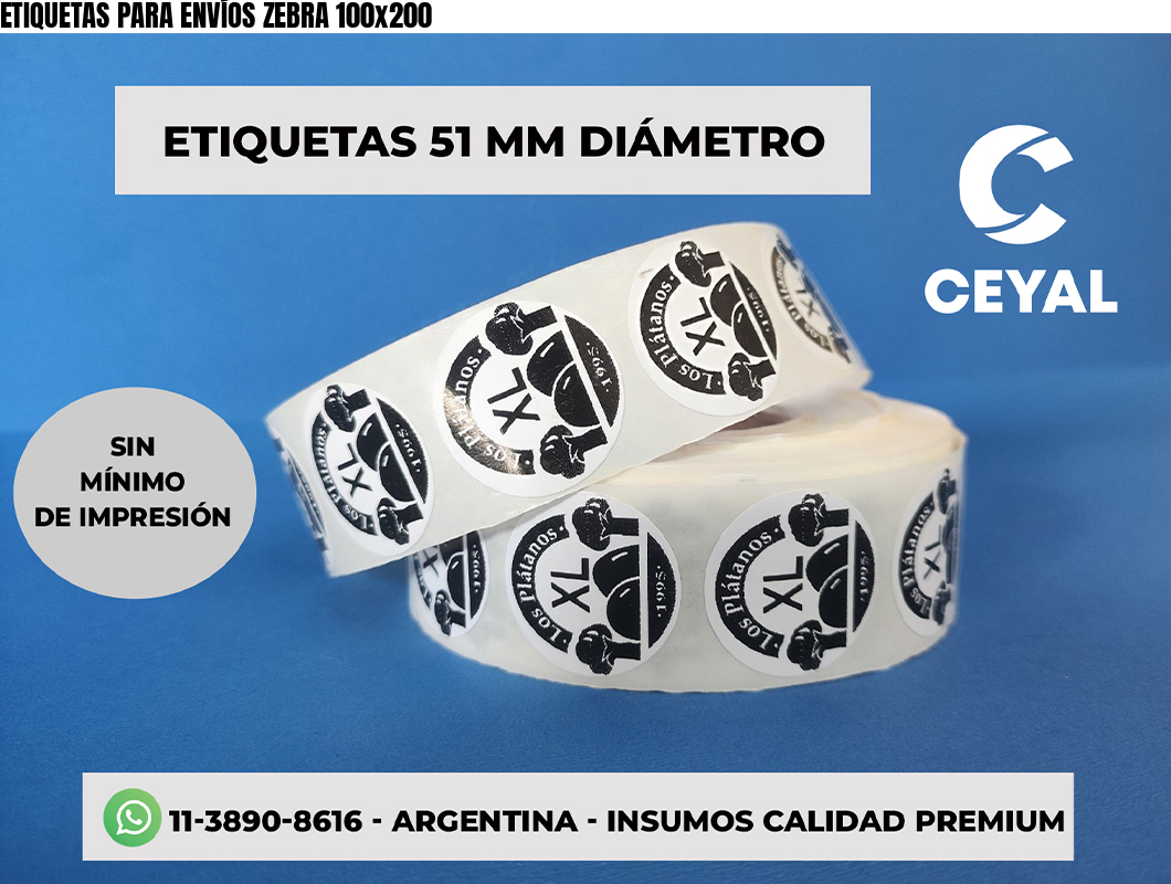 ETIQUETAS PARA ENVÍOS ZEBRA 100x200