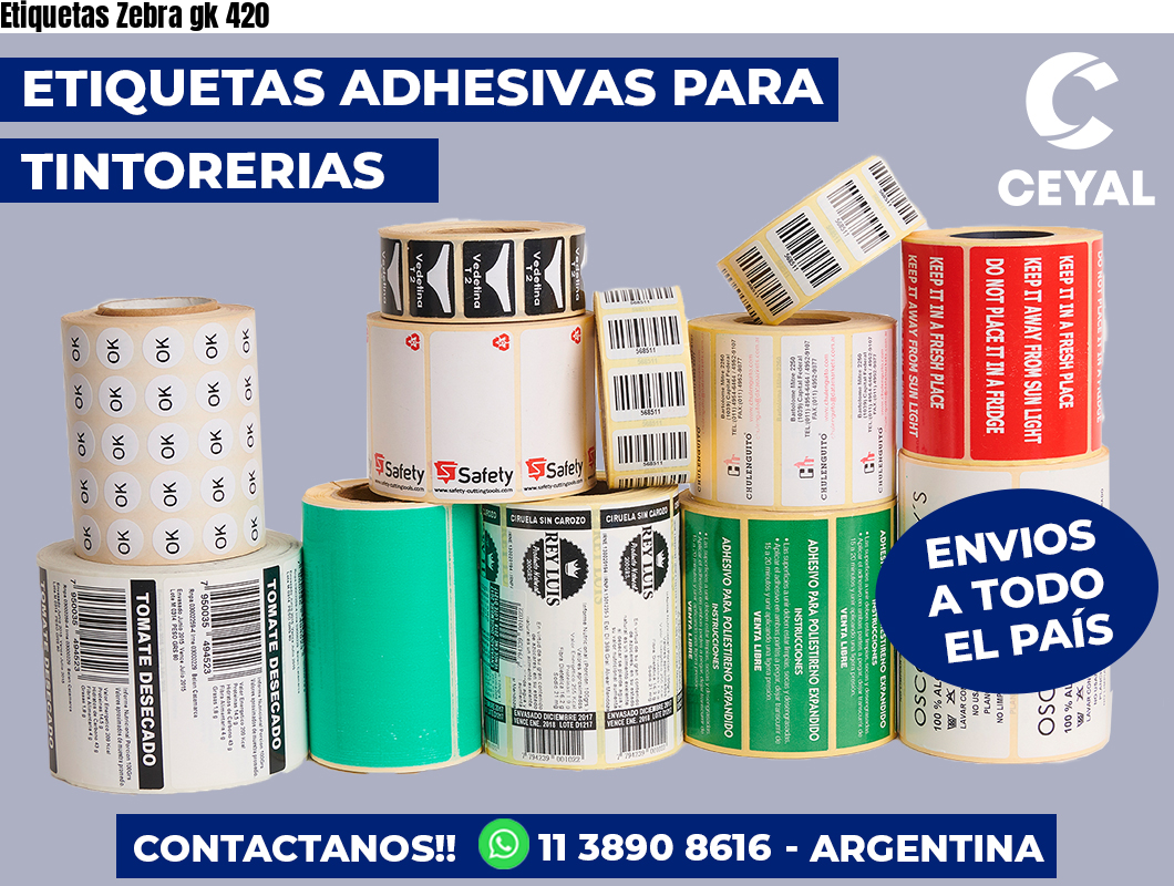 Etiquetas Zebra gk 420