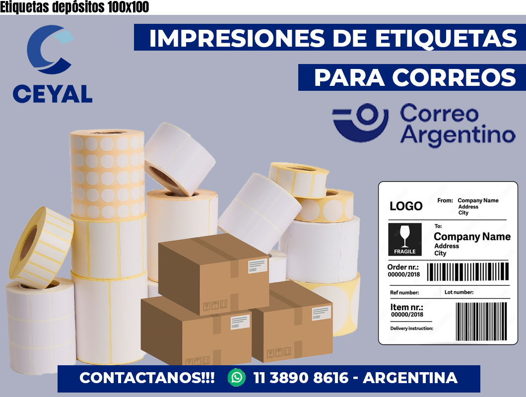 Etiquetas depósitos 100×100