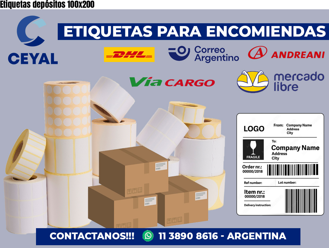 Etiquetas depósitos 100×200