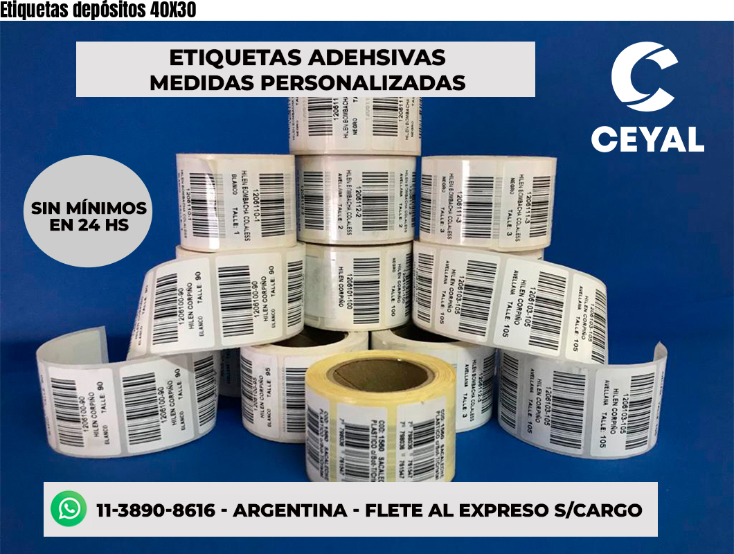 Etiquetas depósitos 40X30