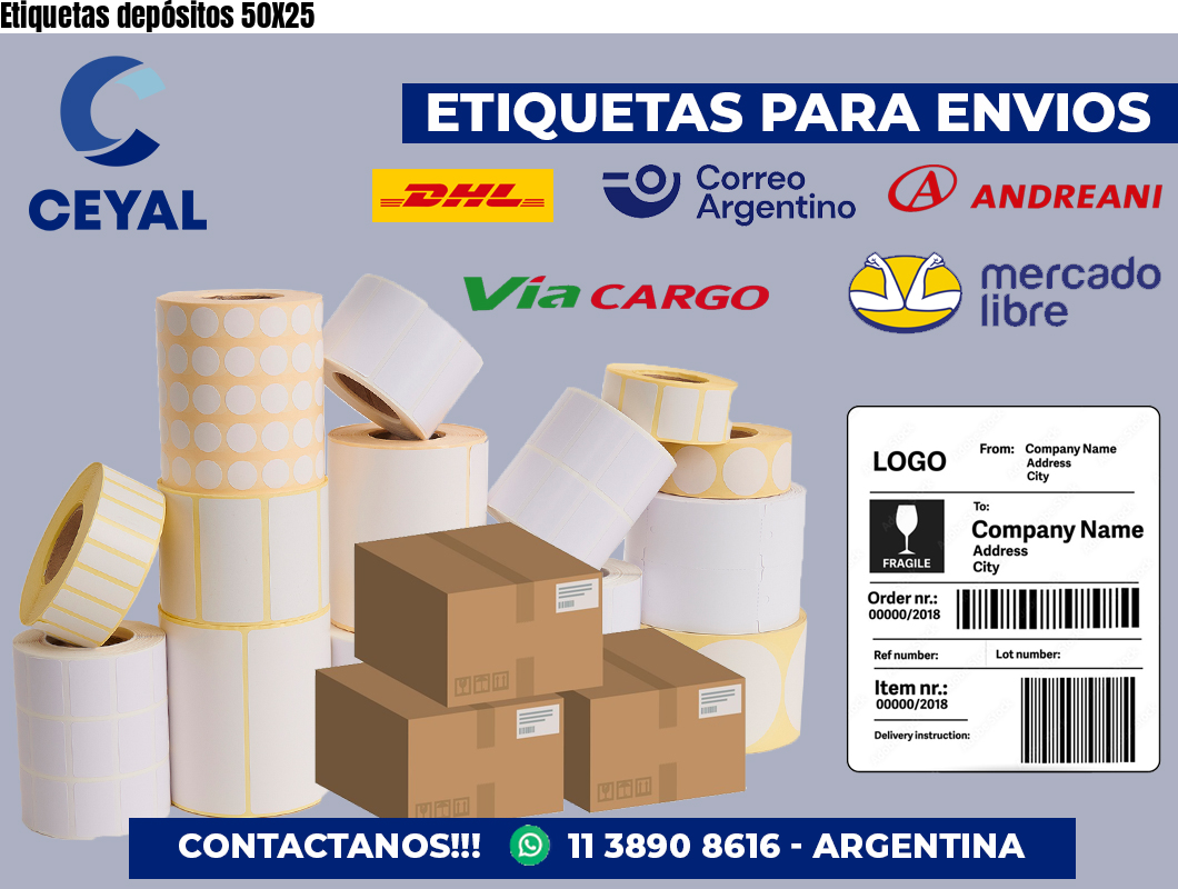Etiquetas depósitos 50X25