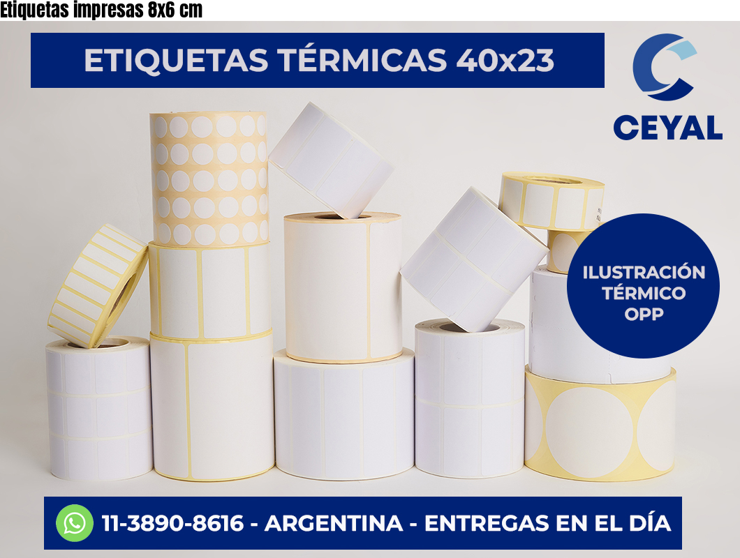 Etiquetas impresas 8×6 cm